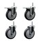 Service Caster 5 Inch Thermoplastic  Rubber Swivel 58 Inch Threaded Stem Caster Set 2 Total Lock Brakes SCC-TSTTL20S514-TPRB-58212-2-S-2 - alternate 1